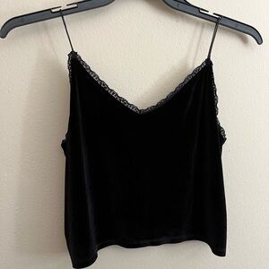 Black Crushed Velvet Tank